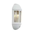 Ansell LED Wandlamp Latina Halve Lantaarn Wit - Geschikt voor E27 tot 42W | IP65 - Bewegings- en lichtsensor